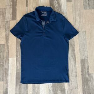 Express Blue Polo Shirt Classic Short-Sleeve Design Mens Medium